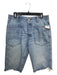 We The Free Size 28 Blue Denim Light Wash Raw Edge Button Front Bermuda Shorts Blue / 28