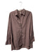 Free People Size S Brown & Gray Cotton Button Up Collared Long Sleeve Dress Brown & Gray / S