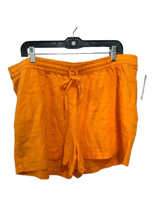 J Crew Size XL Orange Linen Blend Elastic Drawstring Pockets Shorts Orange / XL