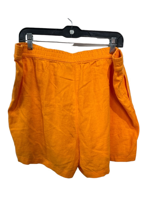 J Crew Size XL Orange Linen Blend Elastic Drawstring Pockets Shorts Orange / XL