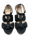 Coach Shoe Size 9.5 Black & Brown Leather open toe Ankle Buckle Bow Wedges Black & Brown / 9.5