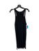 BCBG Maxazria Size L Black Rayon Blend Sleeveless V Neck Ribbed Tank Dress Dress Black / L