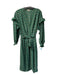 Max Studio Size L Green, White & Yellow Polyester V Neck Long Sleeve Dress Green, White & Yellow / L