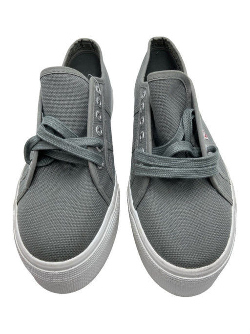 Superga Shoe Size 8.5 Gray Canvas Lace Up Platform Round Toe Sneakers Gray / 8.5