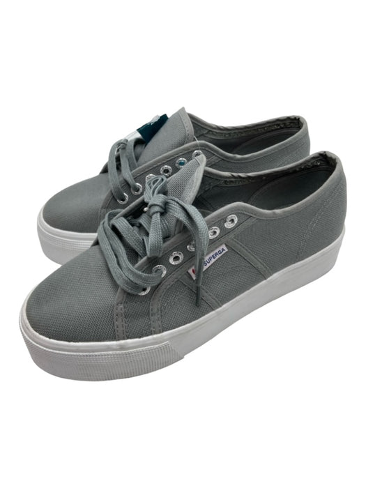 Superga Shoe Size 8.5 Gray Canvas Lace Up Platform Round Toe Sneakers Gray / 8.5