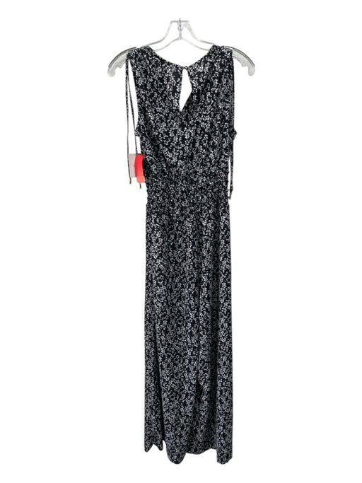 Ellen Tracy Size S Black & White Polyester floral print Sleeveless Jumpsuit Black & White / S