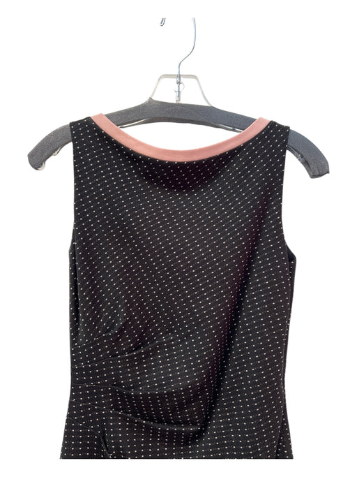 Kay Unger Size 2 black and pink Cotton Boat Neck V Back Polka dot Dress black and pink / 2