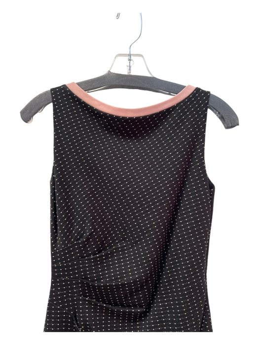Kay Unger Size 2 black and pink Cotton Boat Neck V Back Polka dot Dress black and pink / 2