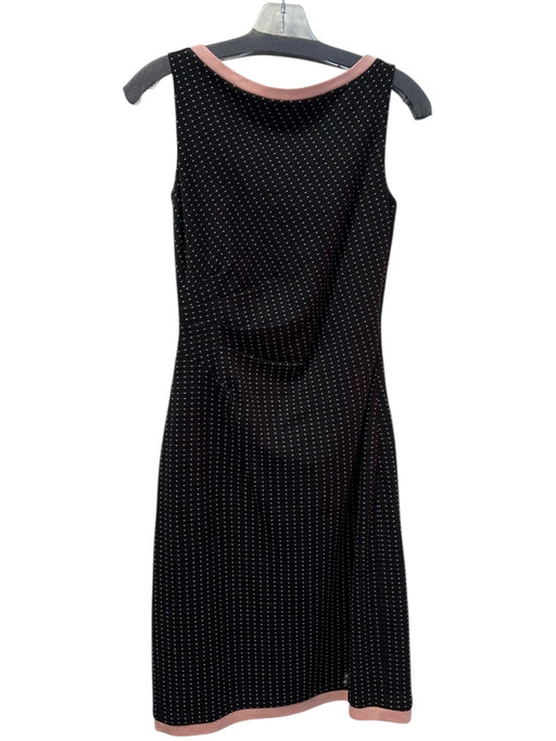 Kay Unger Size 2 black and pink Cotton Boat Neck V Back Polka dot Dress black and pink / 2