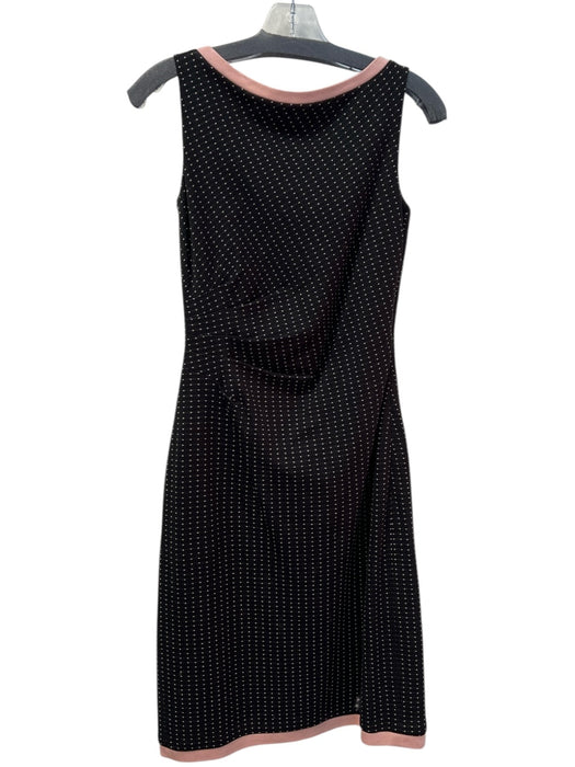 Kay Unger Size 2 black and pink Cotton Boat Neck V Back Polka dot Dress black and pink / 2