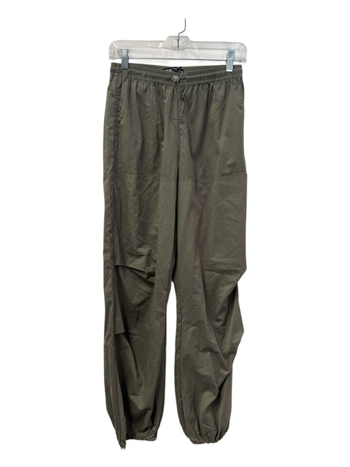 Zara Size XS Green Polyester & Polyamide Elastic Waist Toggle Jogger Pants Green / XS