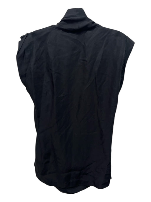 Ted Baker Size M Black Cotton & Lyocell Drape Gathered Sleeveless Top Black / M