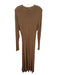 Vince Size L Caramel Brown Rayon Blend Twist Waist Back Zip Maxi Dress Caramel Brown / L