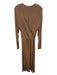 Vince Size L Caramel Brown Rayon Blend Twist Waist Back Zip Maxi Dress Caramel Brown / L