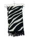 Yummy sweater co Black & White Acrylic Knit Zebra Tassle Detail scarf Black & White / L