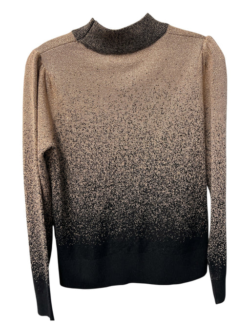 Adrienne Vittadini Size S Brown & Black Rayon Long Sleeve Ombre high neck Top Brown & Black / S