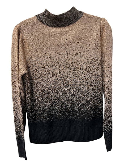 Adrienne Vittadini Size S Brown & Black Rayon Long Sleeve Ombre high neck Top Brown & Black / S