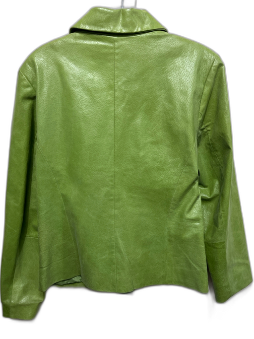 Bagatelle Size 10 Green Leather Single Breasted Flap Pockets Blazer Jacket Green / 10