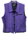 Halston Size L Purple Silk Zip Front Collared Front Pockets Vest Purple / L