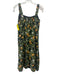 Sunday Up Size L Black, Green & Multi Print Polyester Botanical Sleeveless Dress Black, Green & Multi Print / L