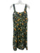 Sunday Up Size L Black, Green & Multi Print Polyester Botanical Sleeveless Dress Black, Green & Multi Print / L