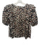 English Factory Size M Beige, Brown & Black Cotton Leopard Short Puff Sleeve Top Beige, Brown & Black / M