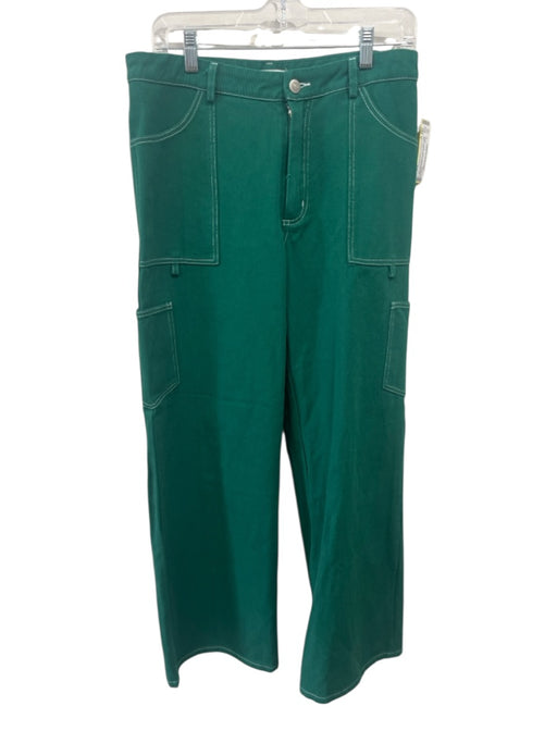 Riley Hubatka x Peppermayo Size 6 Green & White Cotton Denim Jeans Green & White / 6