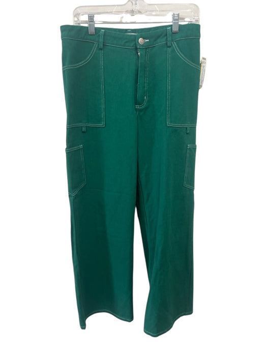 Riley Hubatka x Peppermayo Size 6 Green & White Cotton Denim Jeans Green & White / 6