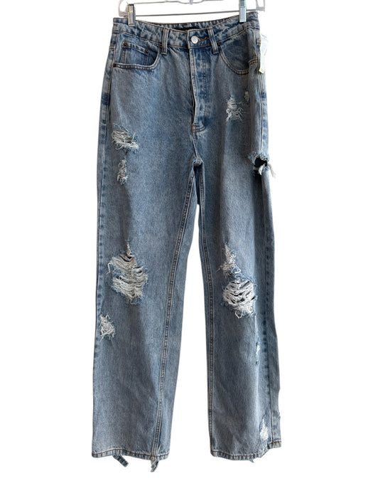 Brooklyn Karma Size M Light Wash Cotton High Rise Button Fly distressed Jeans Light Wash / M