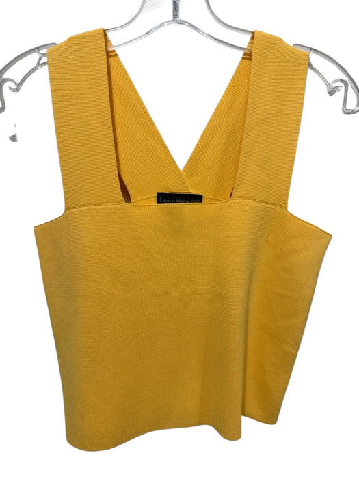 House of Harlow 1960 Size S Yellow Viscose & Nylon Sleeveless Crop Mock Neck Top Yellow / S