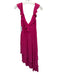 Show Me Your Mumu Size S Hot pink Polyester Sleeveless Ruffles V Neck Midi Dress Hot pink / S