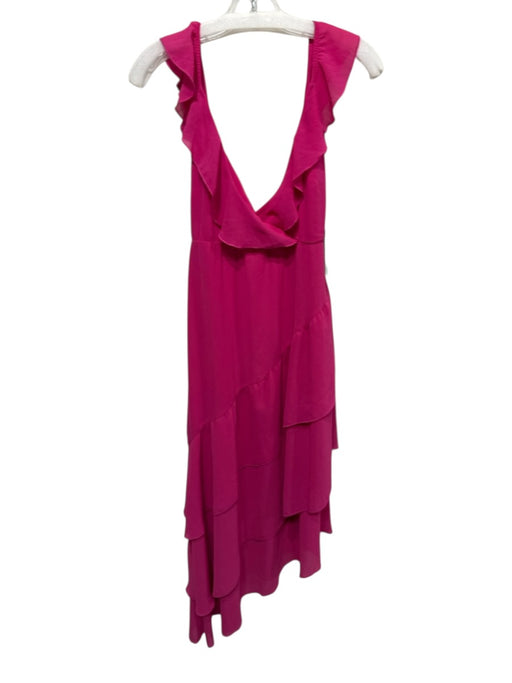 Show Me Your Mumu Size S Hot pink Polyester Sleeveless Ruffles V Neck Midi Dress Hot pink / S