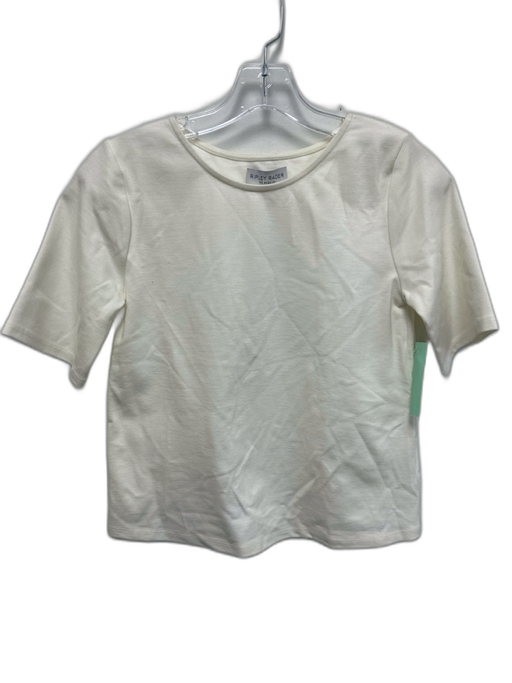 Ripley Rader Size 1 / S White Viscose & Nylon Short Sleeve Crew Neck Tee Top White / 1 / S