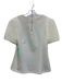Gracia Size L White Polyester Blend Short Sleeve Pleated Sleeve Round Neck Top White / L