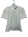 Gracia Size L White Polyester Blend Short Sleeve Pleated Sleeve Round Neck Top White / L