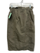 Free People Size XS Army Green Cotton & Nylon Ruffle Trim Zip Up Midi Skirt Army Green / XS