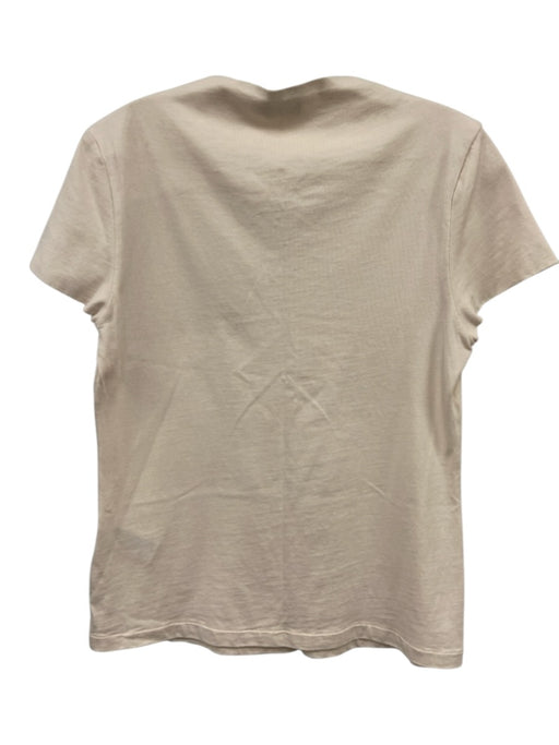 Kate Spade Saturday Size M Cream Cotton Square Neck Short Sleeve Top Cream / M
