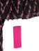 Zara Size L Black & Pink Polyester Button Front Zig Zag Metallic Thread Dress Black & Pink / L
