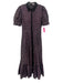 Zara Size L Black & Pink Polyester Button Front Zig Zag Metallic Thread Dress Black & Pink / L