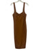 Good American Size 3 Brown Rayon Blend Sleeveless Solid Midi Dress Brown / 3