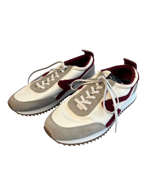Rag & Bone Shoe Size 41 Cream & Maroon Leather Upper Suede lace up Sneaker Shoes Cream & Maroon / 41