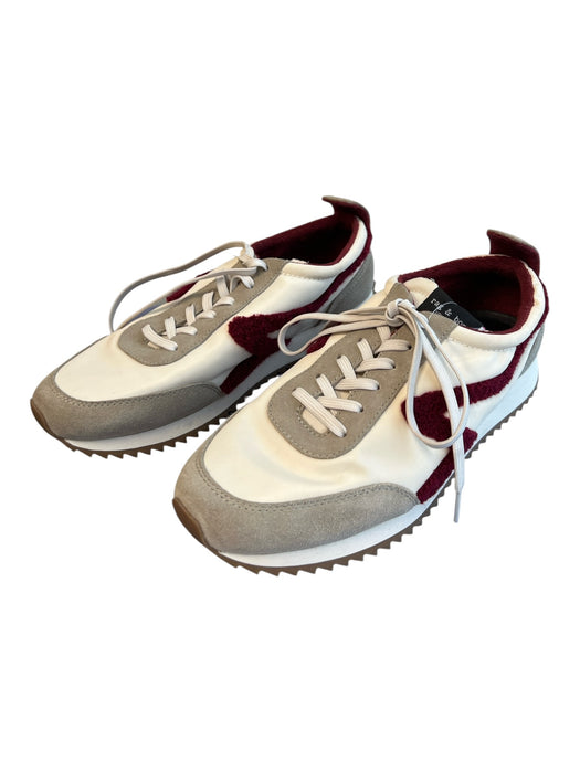 Rag & Bone Shoe Size 41 Cream & Maroon Leather Upper Suede lace up Sneaker Shoes Cream & Maroon / 41