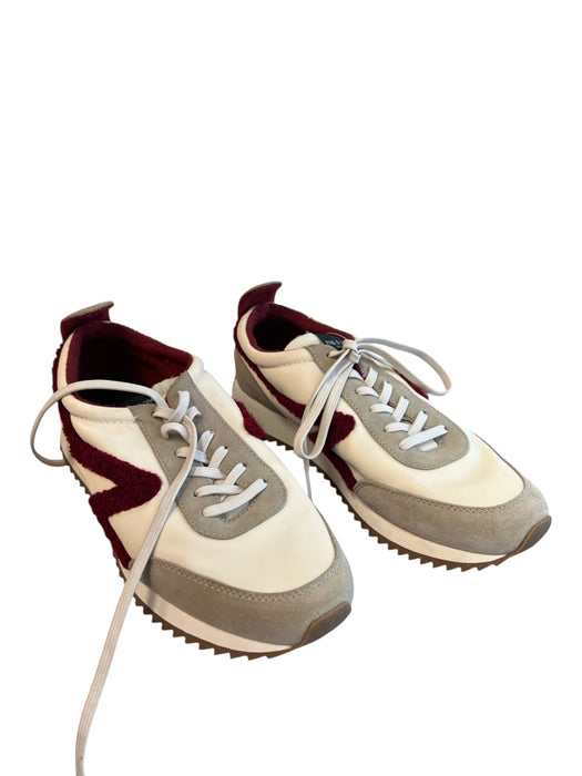 Rag & Bone Shoe Size 41 Cream & Maroon Leather Upper Suede lace up Sneaker Shoes Cream & Maroon / 41