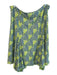 Trina Turk Size 6 Green No Fabric Tag Side Zip Geometric Pleated Knee Skirt Green / 6