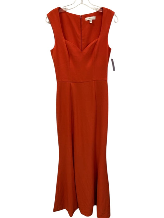 Dress the Population Size M Orange Polyester Blend Sleeveless Slit Gown Orange / M