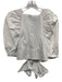 Bardot Size 4 White Cotton Puff Sleeves Tie Back Button Back Cropped Top White / 4