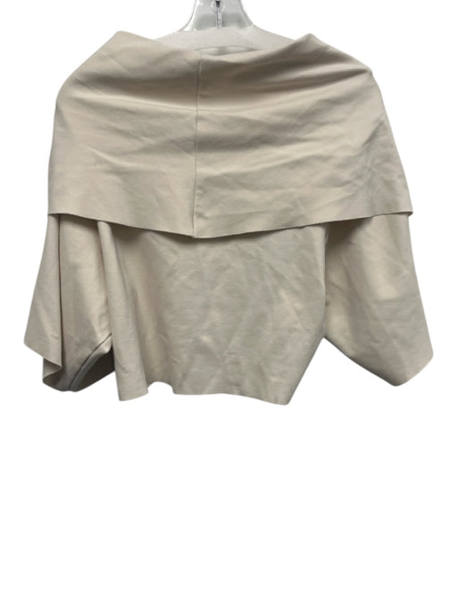 Planet by Lauren G Size S Cream Polyester Wide Sleeve Cropped Chimney Neck Top Cream / S
