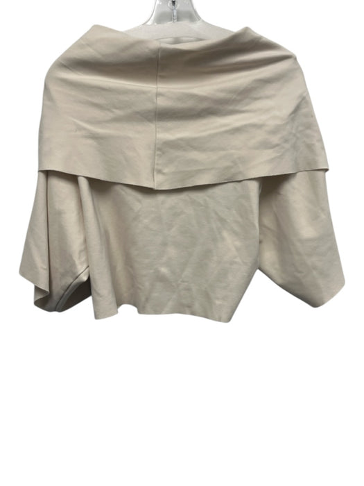 Planet by Lauren G Size S Cream Polyester Wide Sleeve Cropped Chimney Neck Top Cream / S