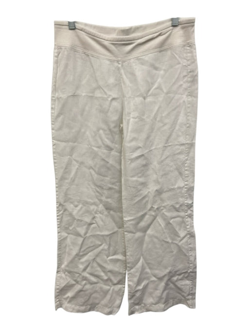 Saks Fifth Ave Size M White Linen cinch waist Wide Leg Pants White / M