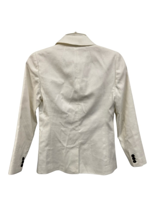 J. Crew Size 00 White Linen Blend Button Button Collar Blazer White / 00